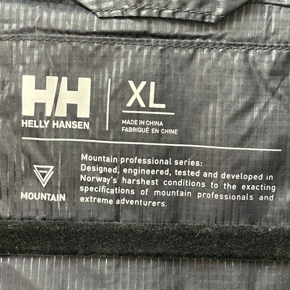 Helly Hansen Mens XL Mountain Jacket Black Outdoors Performance Zip Up - Picture 3 of 9